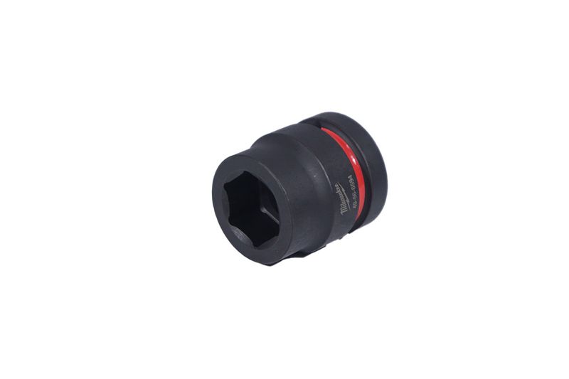 Llave copa de impacto mando 1 pulgada 29 mm Heavy Duty Milwaukee, vista lateral con grabado de marca y anillo rojo