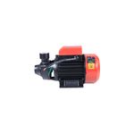Electrobomba periférica 110/127V 60Hz 3/4HP cobre Ducati, vista lateral con cuerpo negro y motor rojo