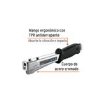 Engrapadora tipo martillo uso rudo EM-50 1/4"-3/8" Truper, detalle del mango ergonómico negro y cuerpo de acero cromado