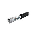 Engrapadora tipo martillo uso rudo EM-50 de 1/4"-3/8" Truper, vista lateral con cuerpo metálico y mango negro