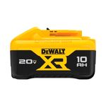 Batería XR Lithium DeWalt de 20 V y 10 Ah, vista frontal destacando el logotipo XR y la capacidad de carga