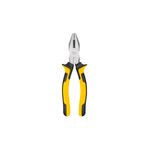 Alicate para electricista Pretul de 8 pulgadas, vista frontal con mangos ergonómicos amarillos y negros