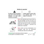 Disco diamante Pretul de 4-1/2 pulgadas segmentado para corte en seco o húmedo, gráfico de medidas de seguridad