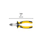 Alicate corte diagonal Pretul de 8 pulgadas, vista lateral con línea de medida que indica el largo de 20 cm