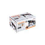 Rotomartillo eléctrico SDS Plus Truper de 3.5 julios y 800W industrial, vista frontal y lateral de su caja de empaque