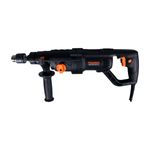 Rotomartillo eléctrico SDS Plus Truper de 3.5 joules y 800W industrial, vista lateral completa en color negro y naranja