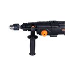 Rotomartillo eléctrico SDS Plus Truper de 3.5 joules y 800W industrial, primer plano del mango lateral y mandril