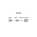 Sierra copa bimetálicos 4-1/2 Truper, gráfico de ensamble con broquero, mandril, broca piloto y brocasierra