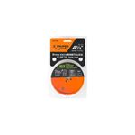 Sierra copa bimetálicos 4-1/2 Truper, en su empaque plástico transparente con tarjeta informativa naranja y negra