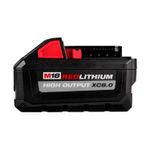 Juego cargador M12 y M18 con batería 8 amp Milwaukee, primer plano de la batería M18 RedLithium High Output XC8.0