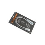 Extensión para engrasadora Truper, en su empaque blíster negro con detalles técnicos y dibujo del uso del producto