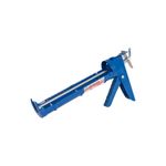 Pistola para silicón azul/roja lisa metal Nova, vista lateral de la herramienta en color azul con detalles en plata