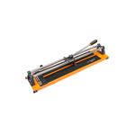 Cortador de azulejo profesional Truper de 24 pulgadas, vista lateral completa del equipo en color naranja y negro