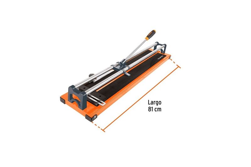 Cortador de azulejo profesional 24 pulgadas Truper, vista diagonal con indicador de largo de 81 cm