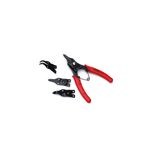 Alicates múltiples para anillos de retención de 6 pulgadas Stanley, con mangos rojos y tres puntas intercambiables negras
