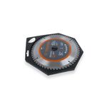 Disco para madera Truper de 10 pulgadas y 60 dientes, colocado dentro de su protector plástico negro