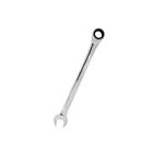 Llave combinada de ratchet Stanley de 12 mm, vista completa en ángulo sobre fondo blanco