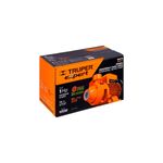 Bomba periférica para agua limpia 110V Truper de 1 HP, vista frontal de la caja con ilustración del equipo naranja