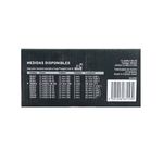 Clavos para clavadora Truper de 1 pulgada, tabla de medidas disponibles y códigos en el empaque negro