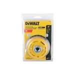 Cepillo circular para esmeriladora DeWALT de 4 pulgadas hilotrenzado cono, en su empaque plástico transparente
