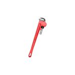 Llave Stilson Stanley de 24 pulgadas, vista lateral completa en color rojo con mandíbulas metálicas
