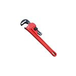 Llave Stilson Stanley de 36 pulgadas, vista lateral completa con mango rojo y mordazas metálicas