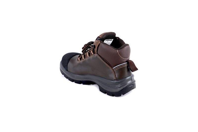 Bota seguridad punta composite Fierce Bumper mod 66099 #39 Rhino, vista posterior lateral del calzado color café
