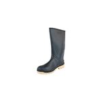 Bota de hule negra 40 Montana, vista lateral completa con suela de color beige
