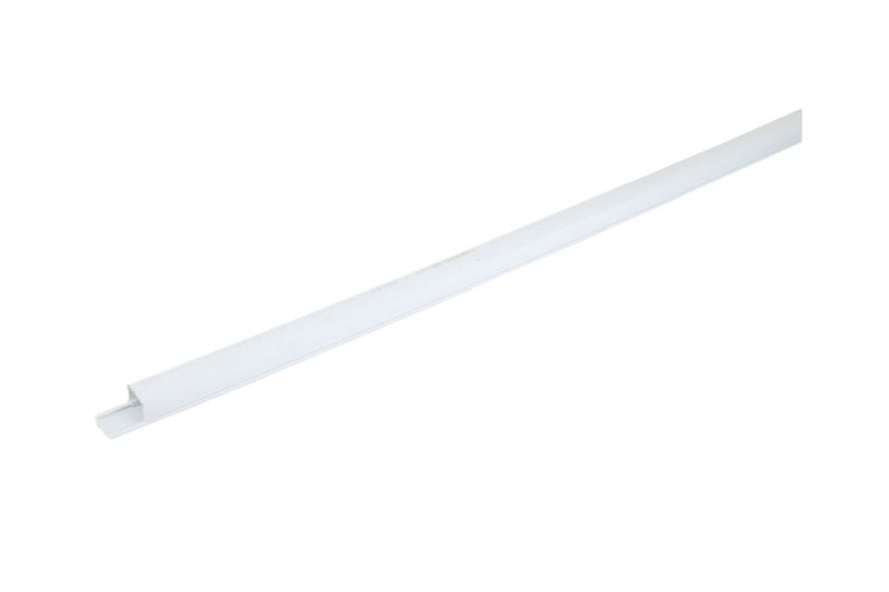Canaleta blanca Newlink de 3/4 pulg. x 1/2 pulg. con adhesivo, vista en perspectiva longitudinal completa