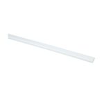 Canaleta blanca de 3/4 pulgada x 1/2 pulgada con adhesivo Newlink, vista lateral completa en ángulo diagonal