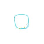 Patch cord duplex Newlink de 1 metro LC-LC OM3, cable de color turquesa con conectores blancos y amarillos