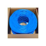 Cable UTP 4 pares Newlink azul Cat6 LSZH, rollo compactado dentro de su caja de cartón marrón