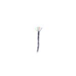 Cable UTP caja Draka gris Cat5e CM, detalle del extremo pelado mostrando los hilos internos de colores