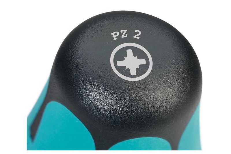 Set de 6 destornilladores Torx Phoenix Contact, primer plano del mango negro y turquesa con marca PZ 2
