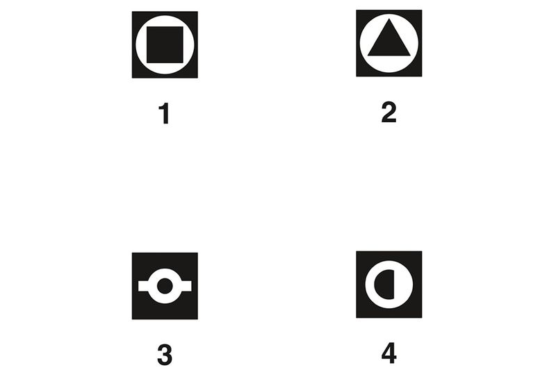 Set llaves para armario de control Phoenix Contact, gráfico con cuatro iconos negros numerados de perfiles de llaves