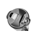 Licuadora Cyclone 2 velocidades vaso vidrio color negra Black + Decker, primer plano superior de la tapa y el asa