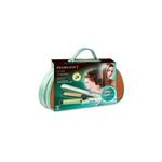 Combo alisadora y ondulador de cabello Remington, en su empaque con estuche color menta y caja informativa