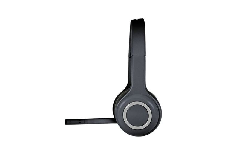 Audífono inalámbrico micrófono H600 negro Logitech, vista lateral del auricular con micrófono extendido