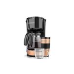 Cafetera con jarra de vidrio 14 onzas 5 tazas Black+Decker, equipo negro con jarra de vidrio, vaso térmico y taza