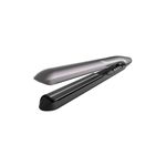 Plancha alisadora Remington ProLuxe, vista lateral abierta mostrando las placas y los botones de control