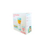 Nutribullet Baby 18 piezas nutribullet, caja blanca con ilustraciones del equipo azul y un bebé