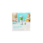 Nutribullet Baby 18 piezas Nutribullet, empaque frontal con foto de bebé y el equipo en uso con accesorios