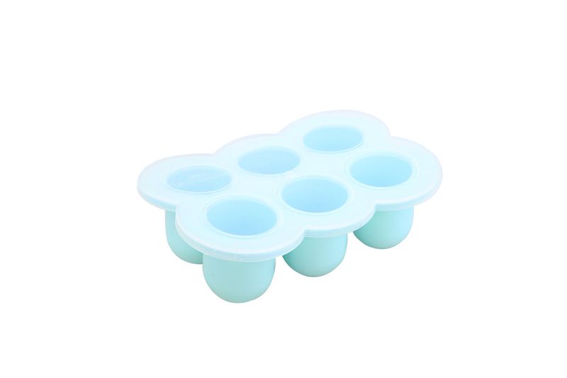 Nutribullet Baby 18 piezas Nutribullet, molde de silicona azul claro para congelar papillas con seis cavidades circulares