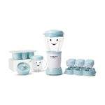 Nutribullet Baby 18 piezas nutribullet, kit de color azul con base, vasos con caritas, recipientes y bandeja de hielos