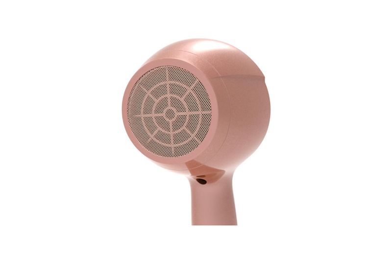 Secadora de cabello keratina rosa Remington, primer plano de la rejilla trasera circular en color rosa