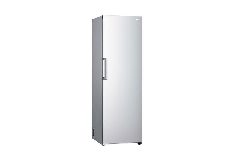 Refrigerador LG Inverter de 14 pies B-Thor acero inoxidable, vista frontal completa con puerta cerrada y manija lateral