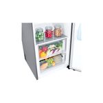 Refrigerador LG Inverter 14 pies B-Thor acero inoxidable, detalle interno de cajones con frutas y verduras frescas