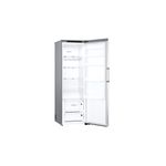 Refrigerador LG Inverter de 14 pies B-Thor acero inoxidable, vista frontal con puerta abierta mostrando el interior blanco