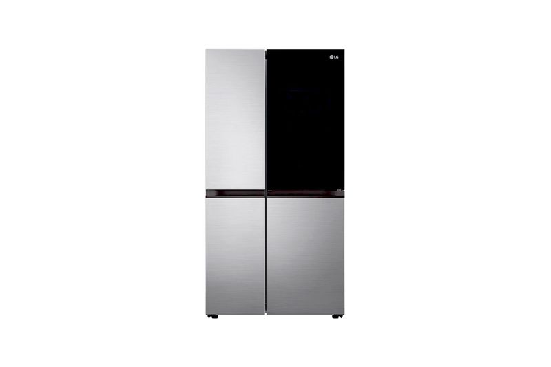Refrigerador inverter Instaview Door in Door sin dispensador negra 789L silver LG, vista frontal completa del equipo