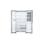 Refrigerador Inverter InstaView Door in Door sin dispensador negra 789L silver LG, vista frontal con puertas abiertas